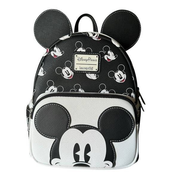 Disney Parks Loungefly Black White Mickey Mini Backpack 2025 Classic NWT NEW Tag - Picture 7 of 15